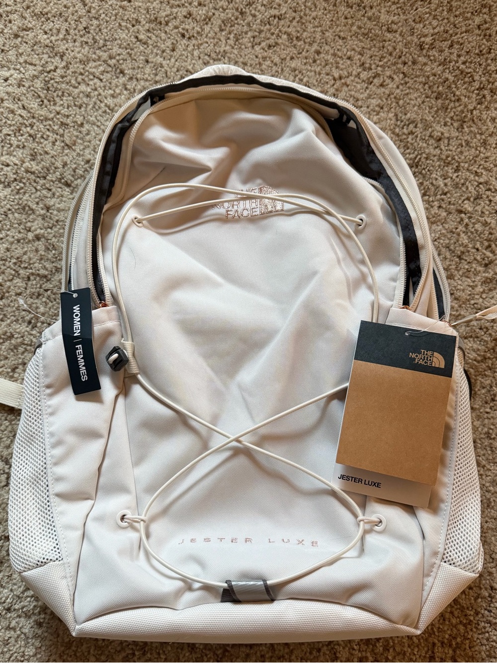 The North Face Women's Jester Luxe 27L Backpack with Rose Gold Logo